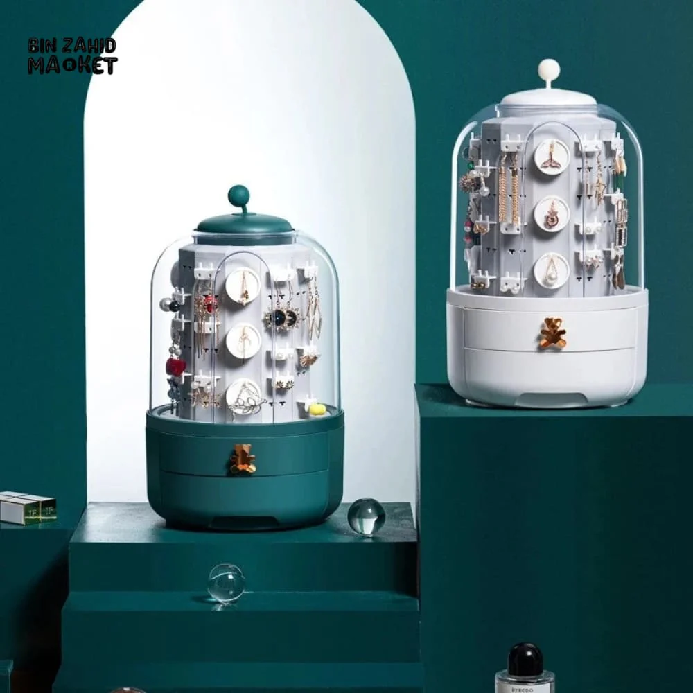 ROTATING JEWELRY ORGANIZER WITH DRAWER - Image 3