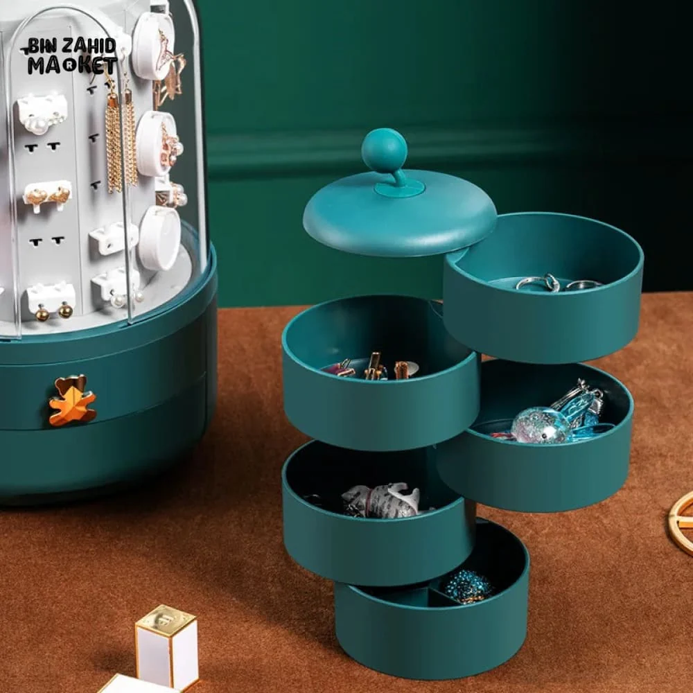 ROTATING JEWELRY ORGANIZER WITH DRAWER - Image 5
