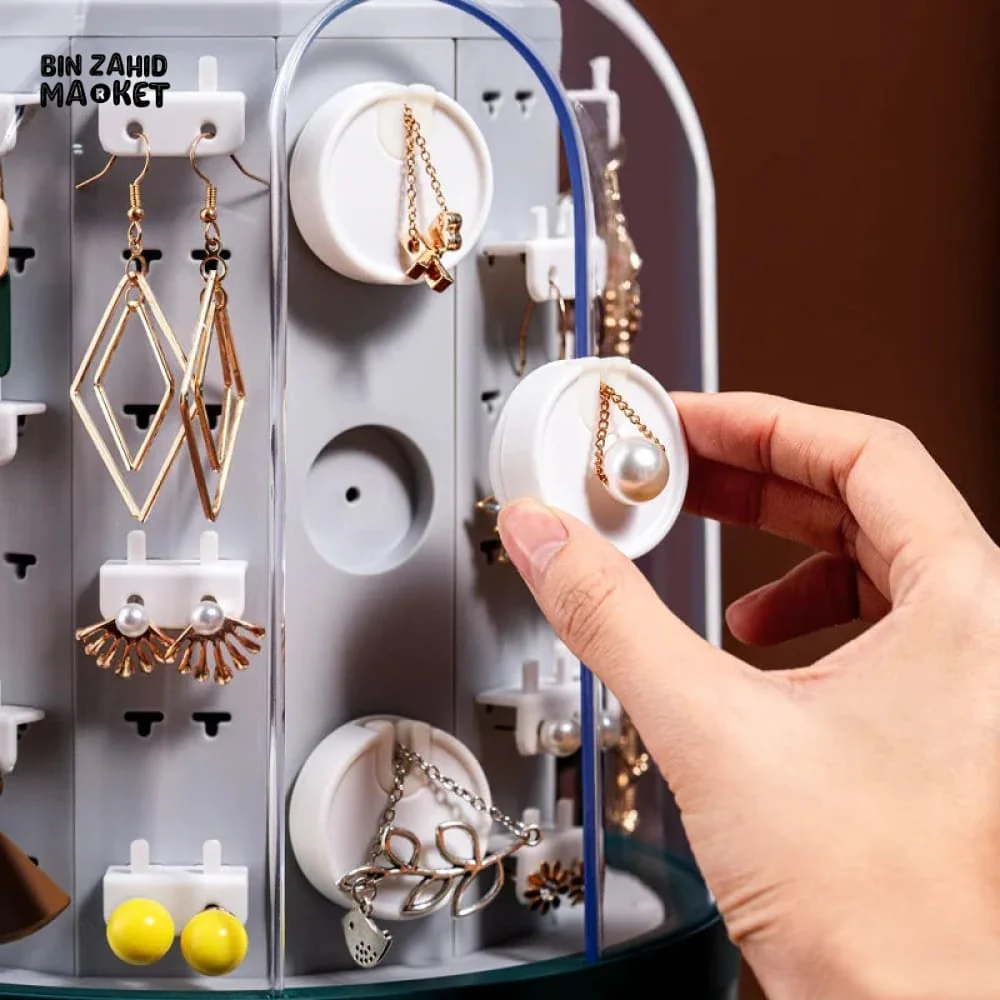 ROTATING JEWELRY ORGANIZER WITH DRAWER - Image 7