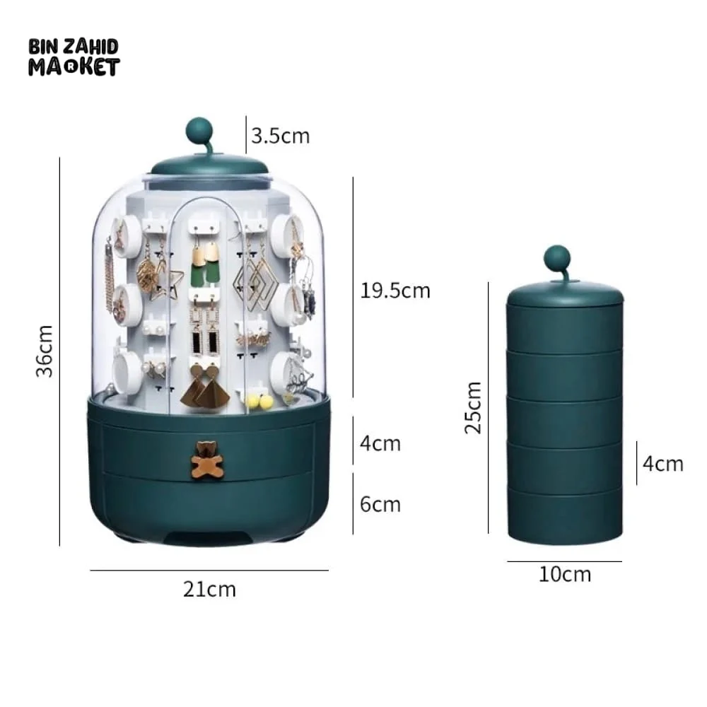 ROTATING JEWELRY ORGANIZER WITH DRAWER - Image 9