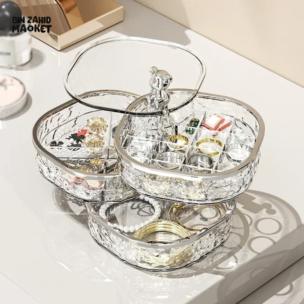 ROTATING JEWELRY STORAGE BOX – DUSTPROOF ORGANIZER FOR EARRINGS HAIRPINS & NECKLACES - Image 10