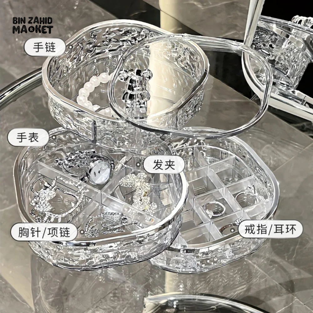ROTATING JEWELRY STORAGE BOX – DUSTPROOF ORGANIZER FOR EARRINGS HAIRPINS & NECKLACES - Image 11