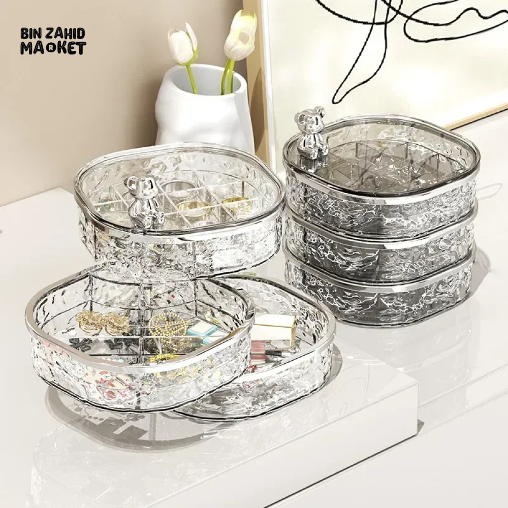 ROTATING JEWELRY STORAGE BOX – DUSTPROOF ORGANIZER FOR EARRINGS HAIRPINS & NECKLACES - Image 2