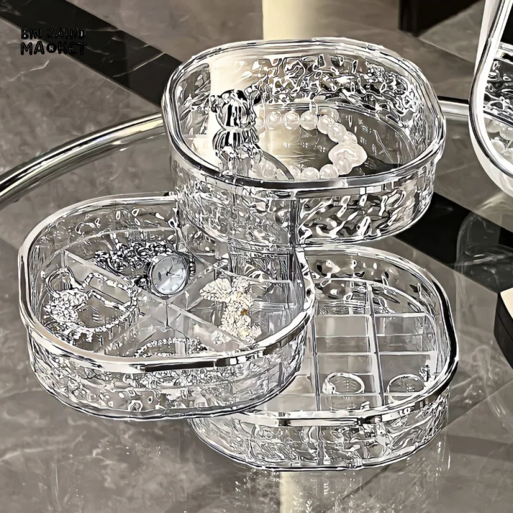 ROTATING JEWELRY STORAGE BOX – DUSTPROOF ORGANIZER FOR EARRINGS HAIRPINS & NECKLACES - Image 4
