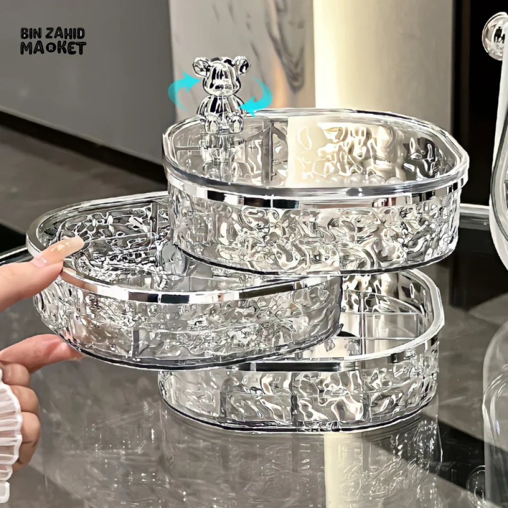 ROTATING JEWELRY STORAGE BOX – DUSTPROOF ORGANIZER FOR EARRINGS HAIRPINS & NECKLACES - Image 7