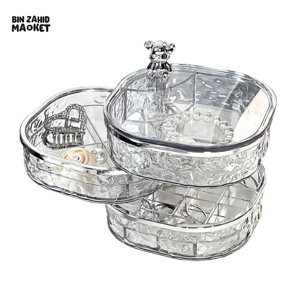 ROTATING JEWELRY STORAGE BOX – DUSTPROOF ORGANIZER FOR EARRINGS HAIRPINS & NECKLACES - Image 9