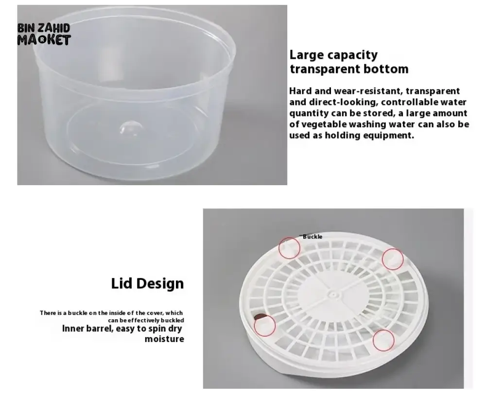 SALAD DRAIN BASKET – MULTIFUNCTIONAL MANUAL VEGETABLE DRYER SALAD SPINNER FOR FRUITS & VEGETABLES KITCHEN HELPER FOR HOME USE - Image 10