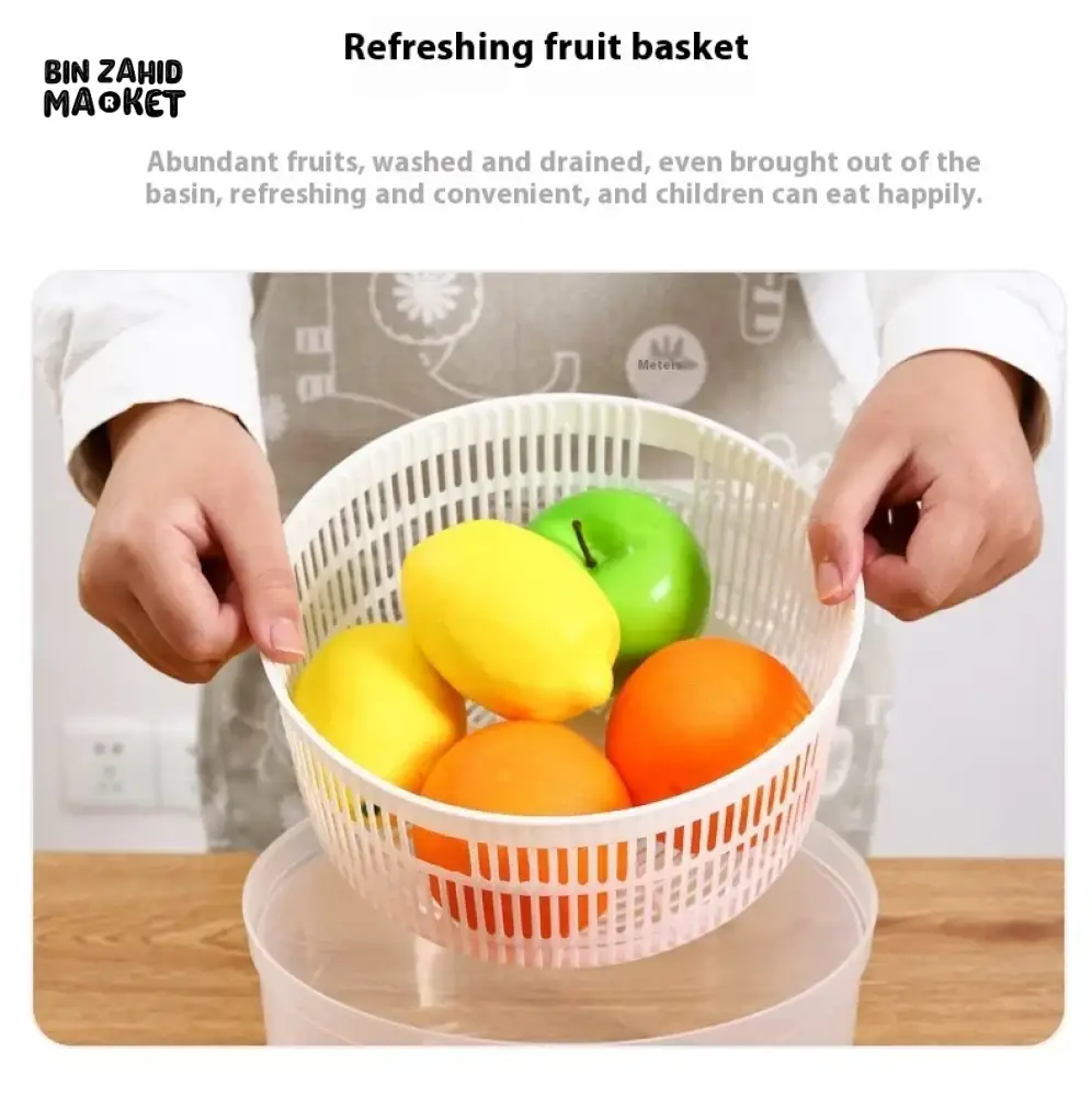 SALAD DRAIN BASKET – MULTIFUNCTIONAL MANUAL VEGETABLE DRYER SALAD SPINNER FOR FRUITS & VEGETABLES KITCHEN HELPER FOR HOME USE - Image 12