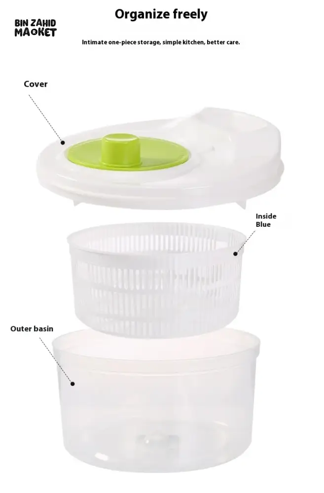 SALAD DRAIN BASKET – MULTIFUNCTIONAL MANUAL VEGETABLE DRYER SALAD SPINNER FOR FRUITS & VEGETABLES KITCHEN HELPER FOR HOME USE - Image 14