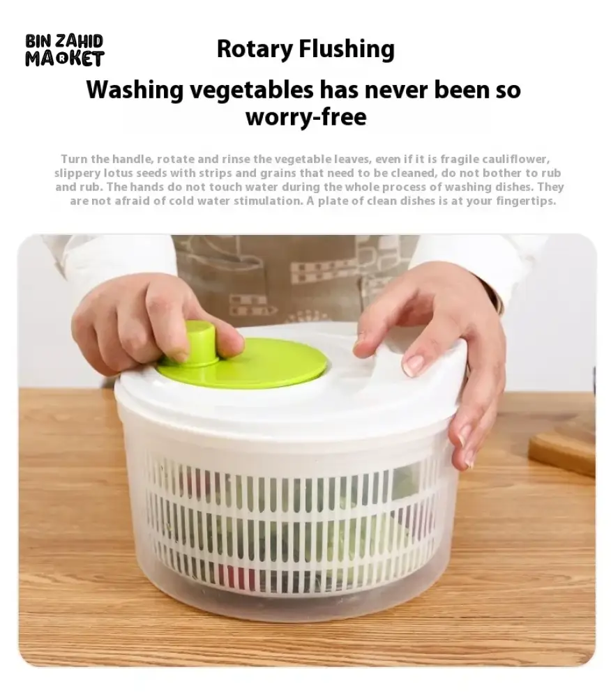 SALAD DRAIN BASKET – MULTIFUNCTIONAL MANUAL VEGETABLE DRYER SALAD SPINNER FOR FRUITS & VEGETABLES KITCHEN HELPER FOR HOME USE - Image 8