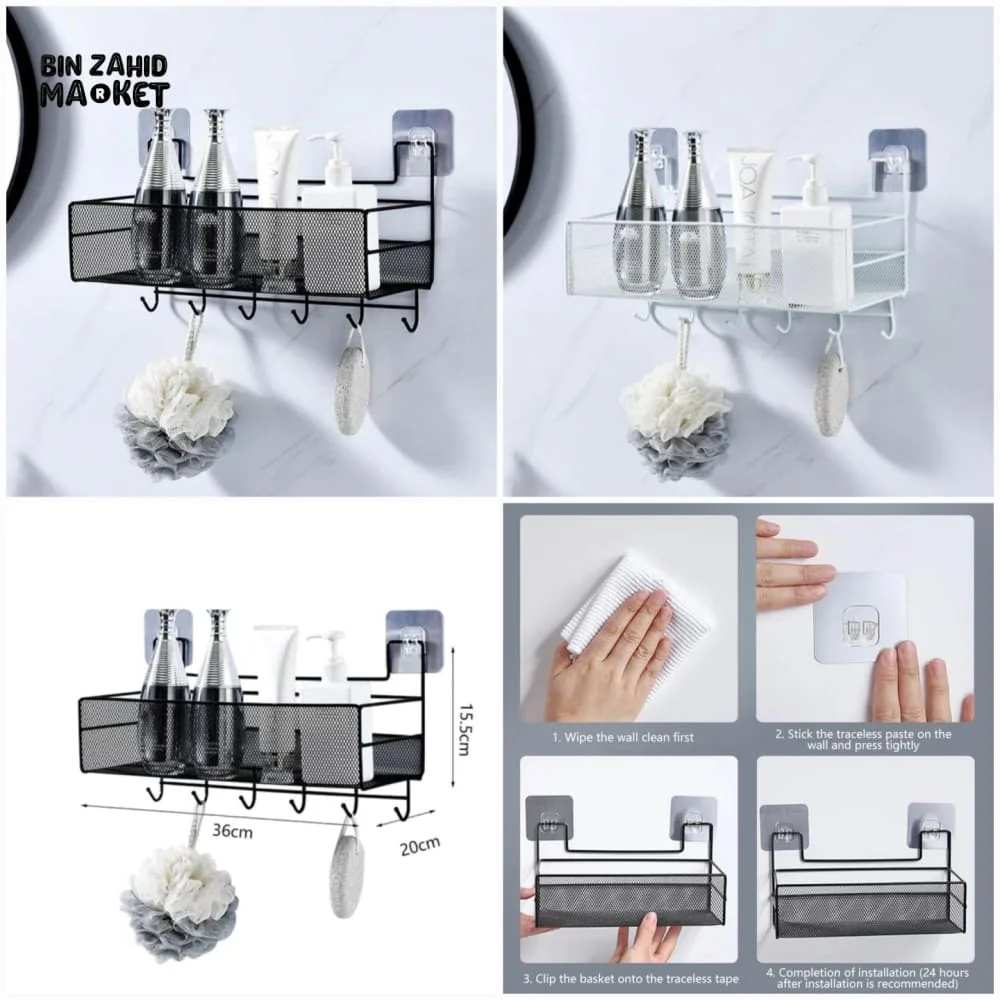 SELF ADHESIVE IRON SHELF WITH HOOK - Image 4