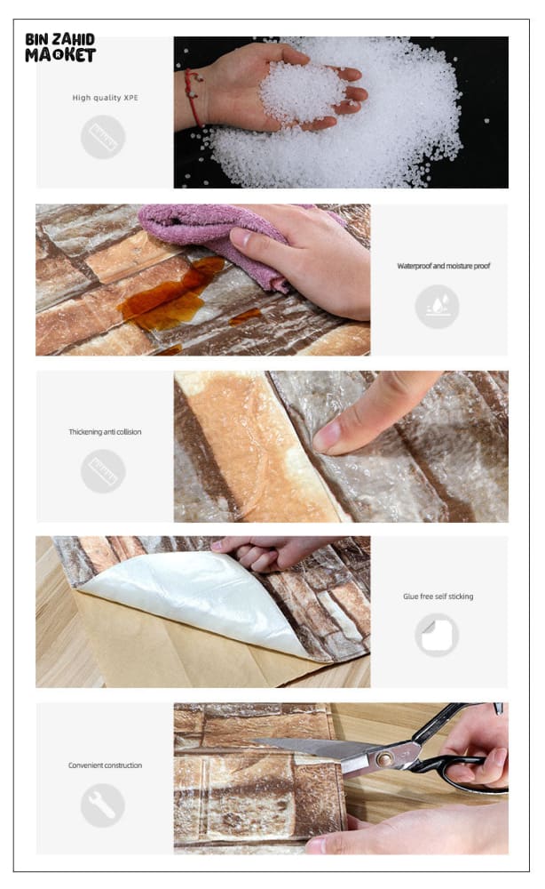 SELF ADHESIVE WALL BRICK SHEET - Image 6