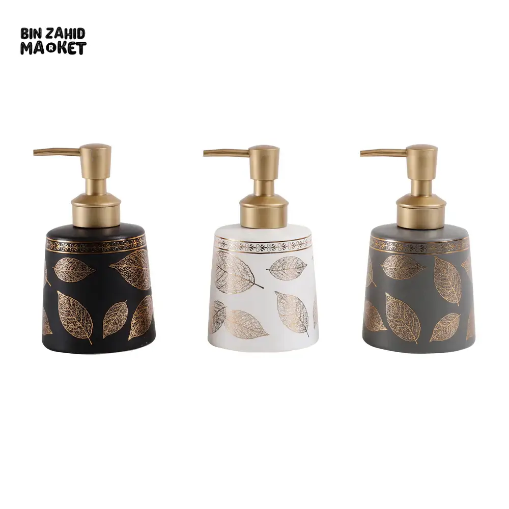 SERENITY CERAMIC SOAP & LOTION DISPENSER ELEGANT BATHROOM COUNTERTOP ACCESSORY - Image 3