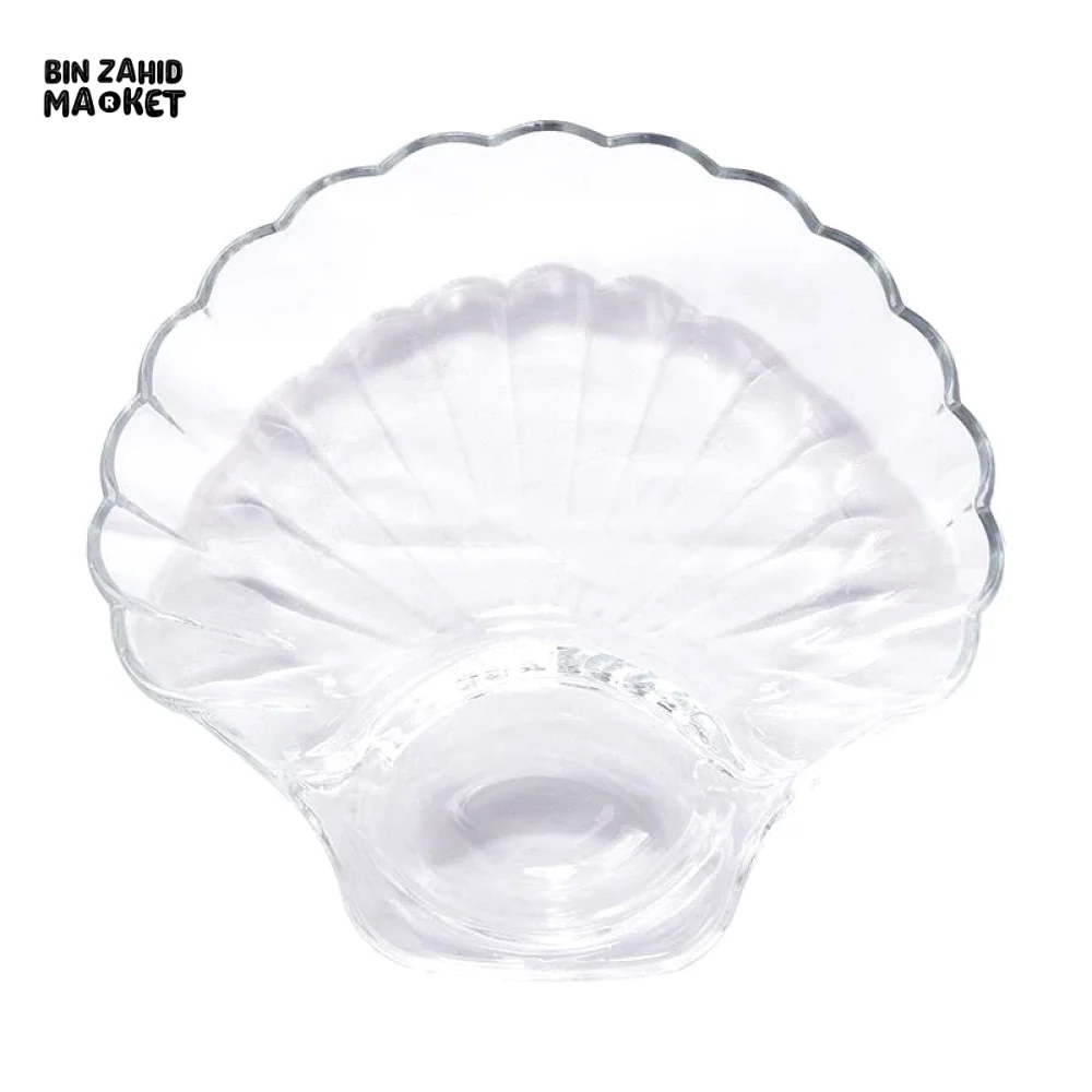SHELL DISH TRANSPARENT DUMPLING PLATE WITH VINEGAR DISCS SUSHI SNACK PLATE - Image 6