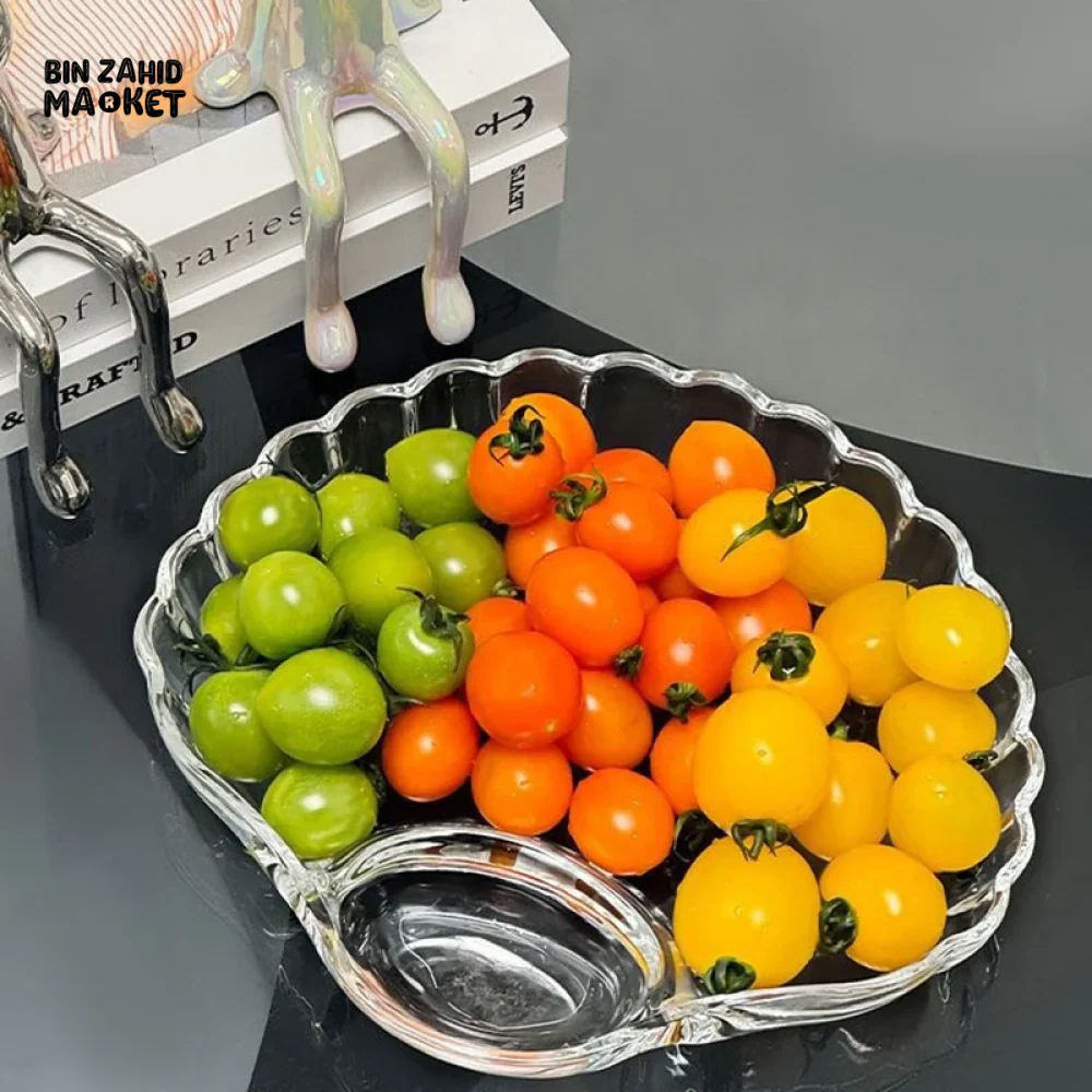 SHELL DISH TRANSPARENT DUMPLING PLATE WITH VINEGAR DISCS SUSHI SNACK PLATE - Image 7
