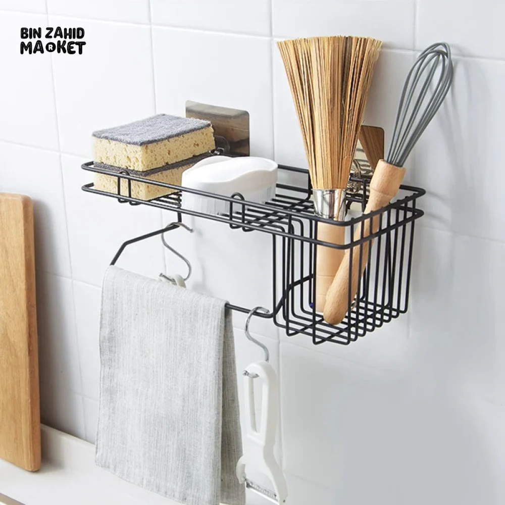 SHOWER CADDY CORNER BASKET STORAGE NO DRILL ADHESIVE ORGANIZER - Image 7