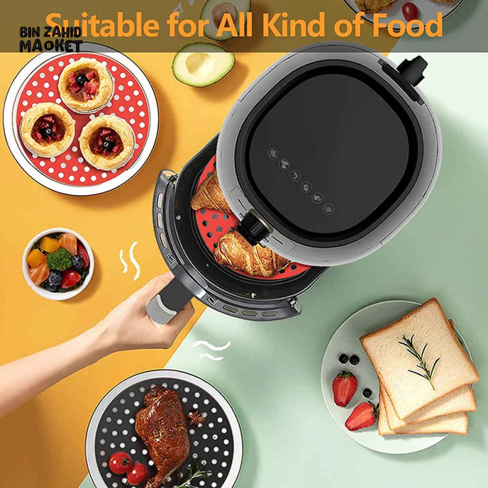 SILICONE AIR FRYER MAT REUSABLE NON-STICK BAKING MAT SQUARE - Image 8