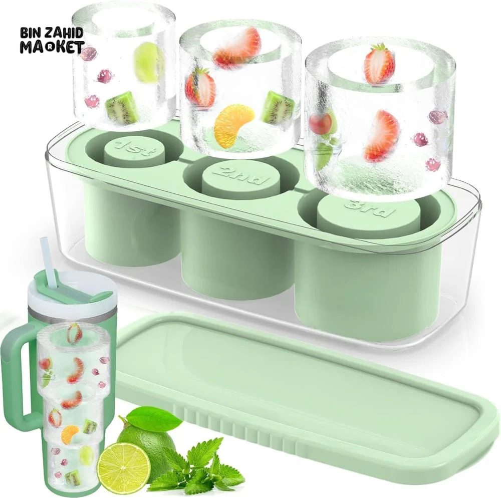 SILICONE CYLINDER ICE CUBE MOLD TRAY – ICE MAKER COMPATIBLE WITH 20-40 OZ STANLEY CUPS & TUMBLERS - Image 2