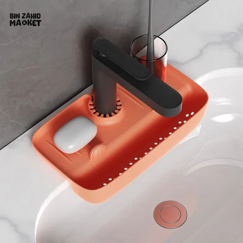 SILICONE SINK DRAIN RACK – FAUCET SPLASH-PROOF PAD & STORAGE ORGANIZER - Image 7