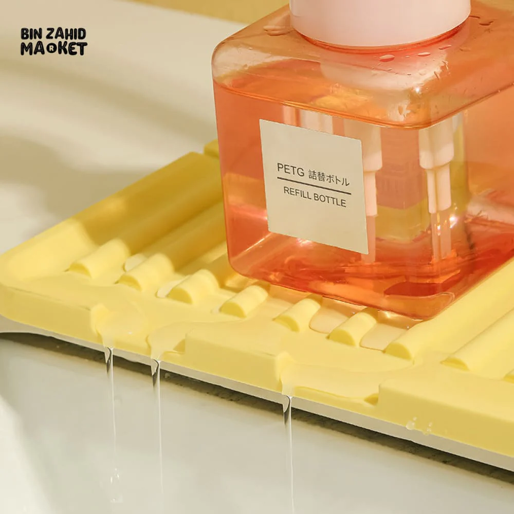 SILICONE SINK WATER BAFFLE SOAP TRAY AUTO DRAIN BATHROOM KITCHEN ACCESSORIES - Image 3