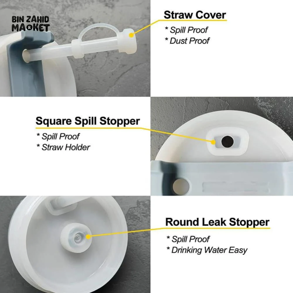 SILICONE STRAW CAP & OVERFLOW STOPPER 3 PIECES SET  – ANTI-SPILL SET FOR STANLEY TUMBLER 30OZ / 40OZ - Image 3