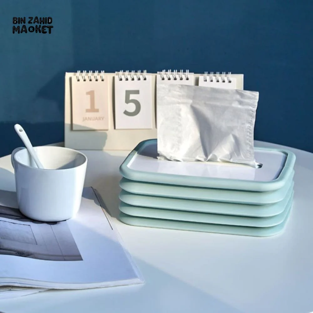 SILICONE TISSUE BOX – SELF-CLOSING MINIMALIST PAPER HOLDER FOR LIVING ROOM DINING & COFFEE TABLE - Image 2