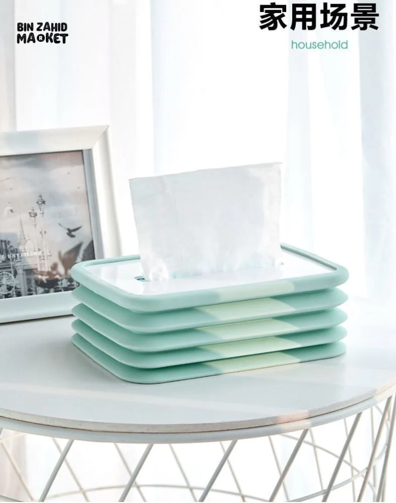SILICONE TISSUE BOX – SELF-CLOSING MINIMALIST PAPER HOLDER FOR LIVING ROOM DINING & COFFEE TABLE - Image 8