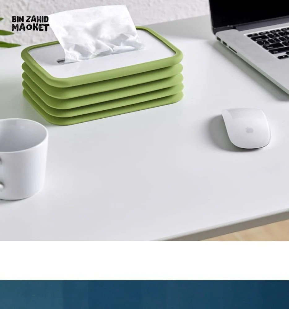 SILICONE TISSUE BOX – SELF-CLOSING MINIMALIST PAPER HOLDER FOR LIVING ROOM DINING & COFFEE TABLE - Image 9