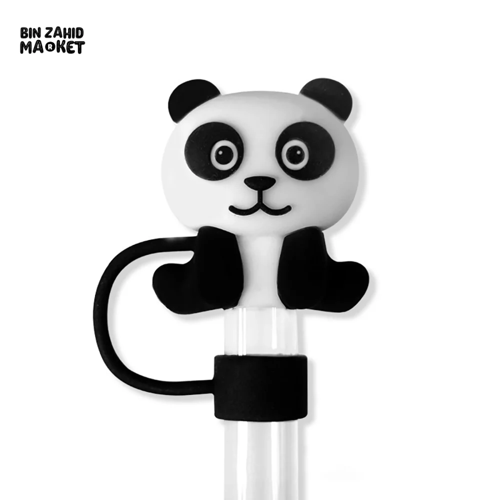SILICONE TUMBLER TOPPER & STRAW COVER - PANDA - Image 2