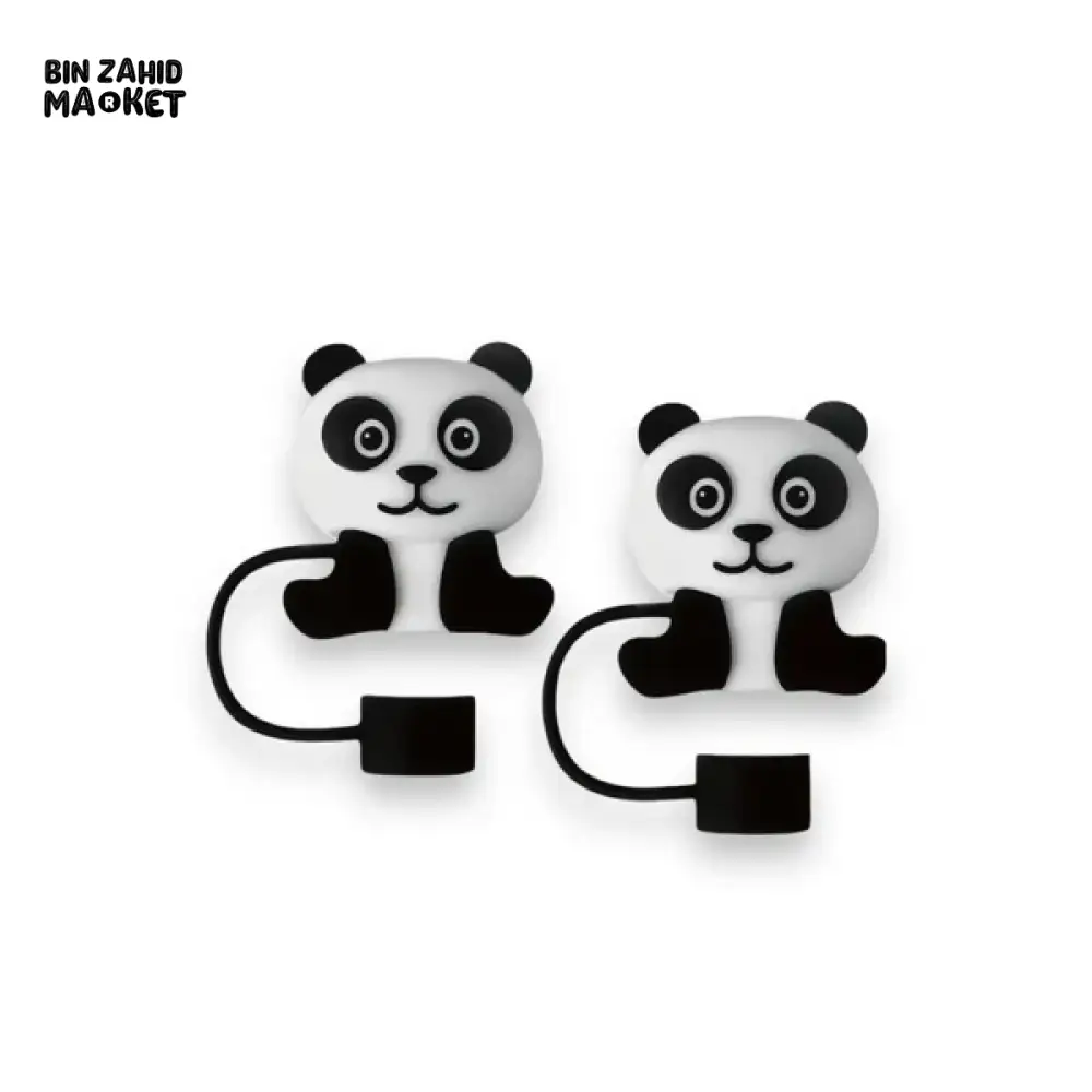 SILICONE TUMBLER TOPPER & STRAW COVER - PANDA - Image 3