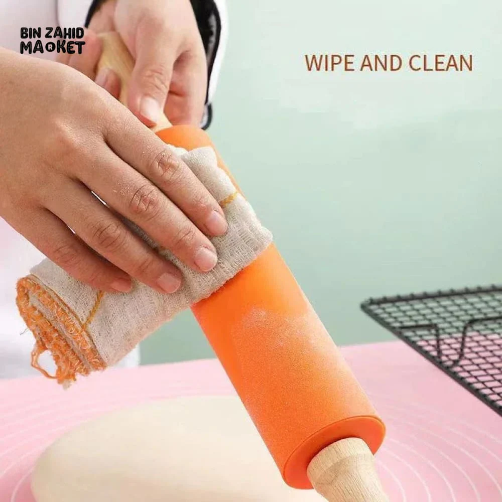 SILICONE WOODEN HANDLE ROLLING PIN - Image 7