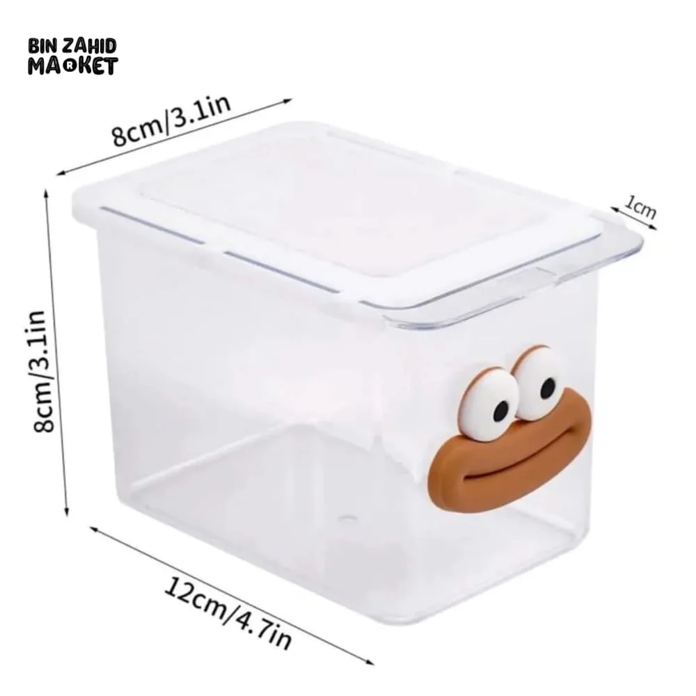 TRANSPARENT CARTOON MAKEUP COTTON STORAGE BOX WITH PULL-OUT SHELF - Image 11