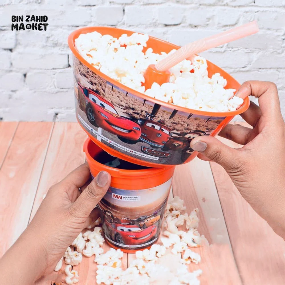 SNACKS BUCKET CUP WITH STRAW - Image 3