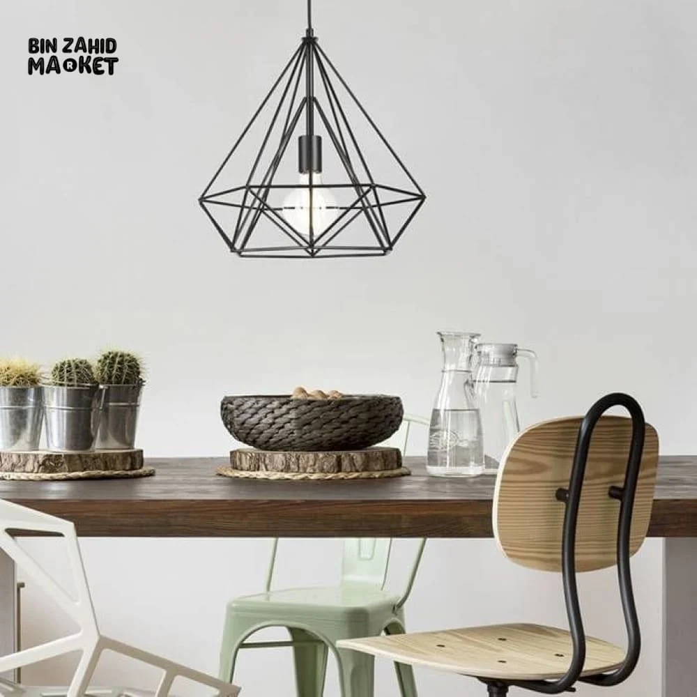 SPARKLING DIAMOND DROP PENDANT LAMP WITH VINTAGE EDISON BULB - Image 4