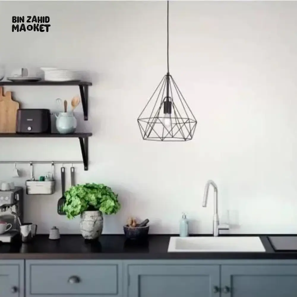 SPARKLING DIAMOND DROP PENDANT LAMP WITH VINTAGE EDISON BULB - Image 5