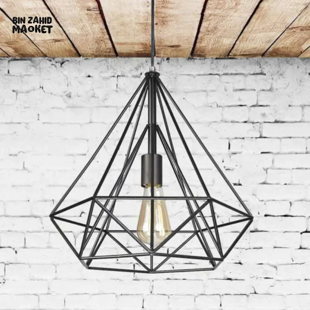 SPARKLING DIAMOND DROP PENDANT LAMP WITH VINTAGE EDISON BULB - Image 7