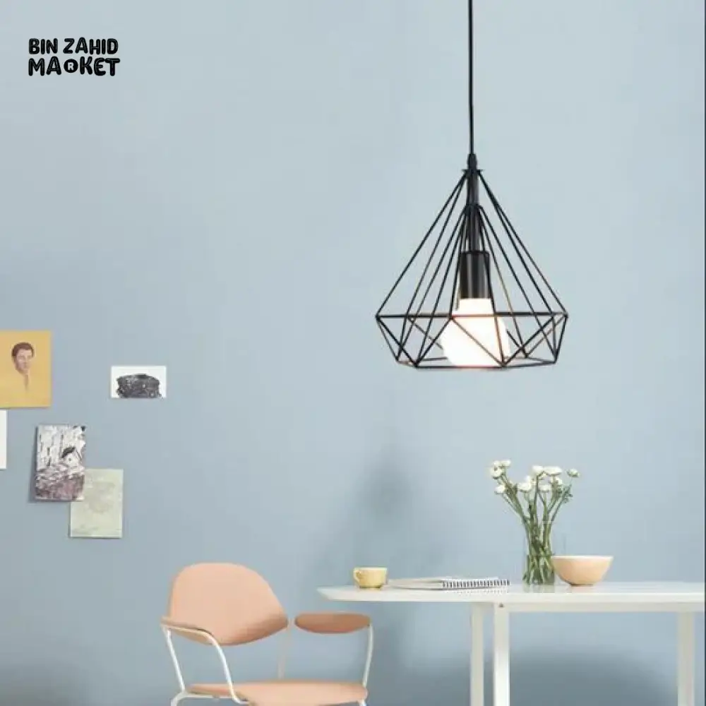 SPARKLING DIAMOND DROP PENDANT LAMP WITH VINTAGE EDISON BULB - Image 8