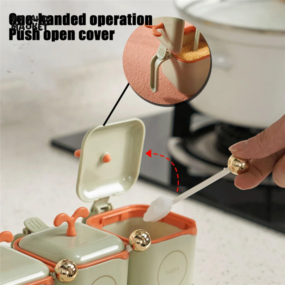 SPICE JARS WITH HOLDER AND TRAY – SEALED CONTAINER SET FOR KITCHEN & COUNTERTOP ORGANIZATION - Image 3