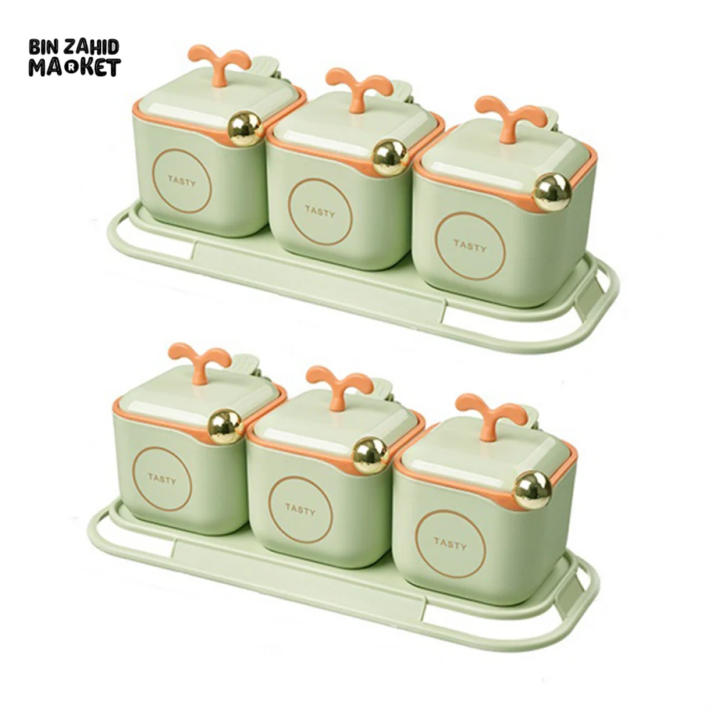 SPICE JARS WITH HOLDER AND TRAY – SEALED CONTAINER SET FOR KITCHEN & COUNTERTOP ORGANIZATION - Image 5
