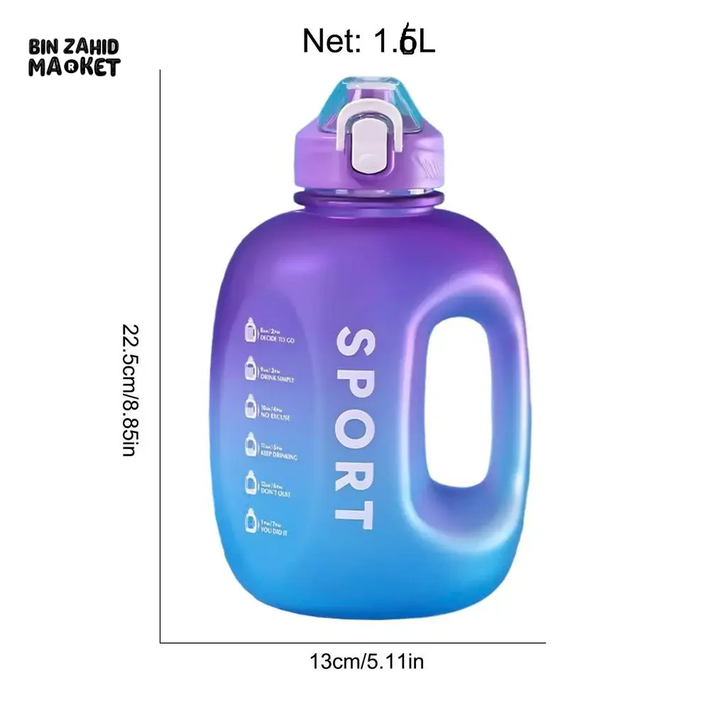 SPORT WATER BOTTLE | PORTABLE FITNESS PLASTIC CUP WITH STRAW LARGE CAPACITY OUTDOOR TRAVEL DRINKWARE BOTTLE - Image 14