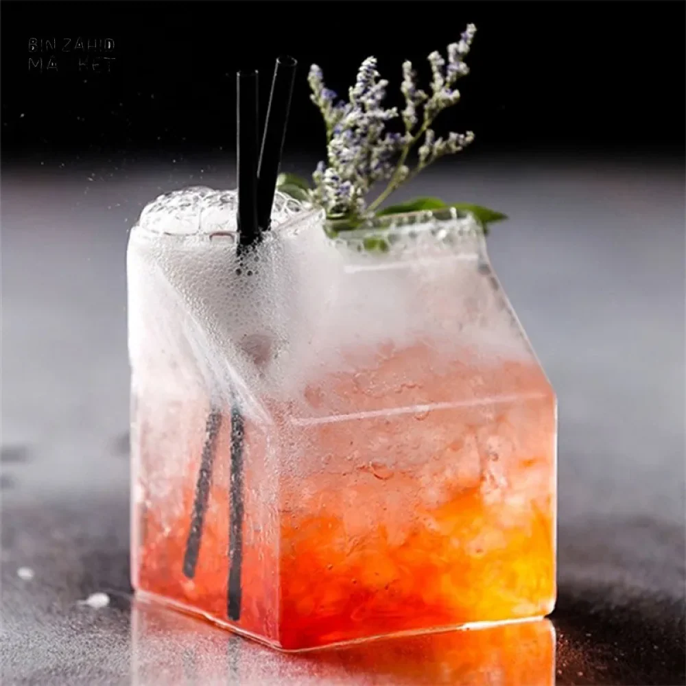 SQUARE GLASS MILK CUP – MICROWAVE-SAFE JAPANESE-STYLE KITCHEN TABLEWARE 300ML - Image 12