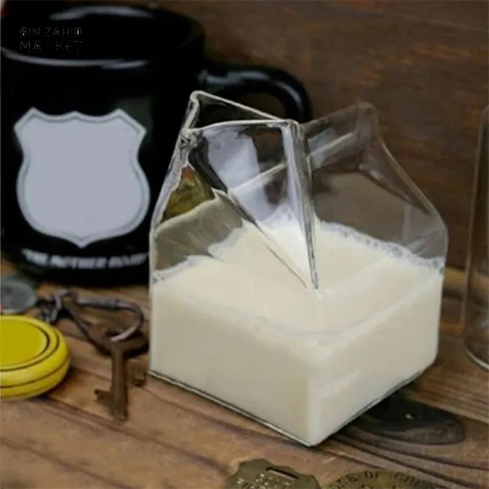 SQUARE GLASS MILK CUP – MICROWAVE-SAFE JAPANESE-STYLE KITCHEN TABLEWARE 300ML - Image 13