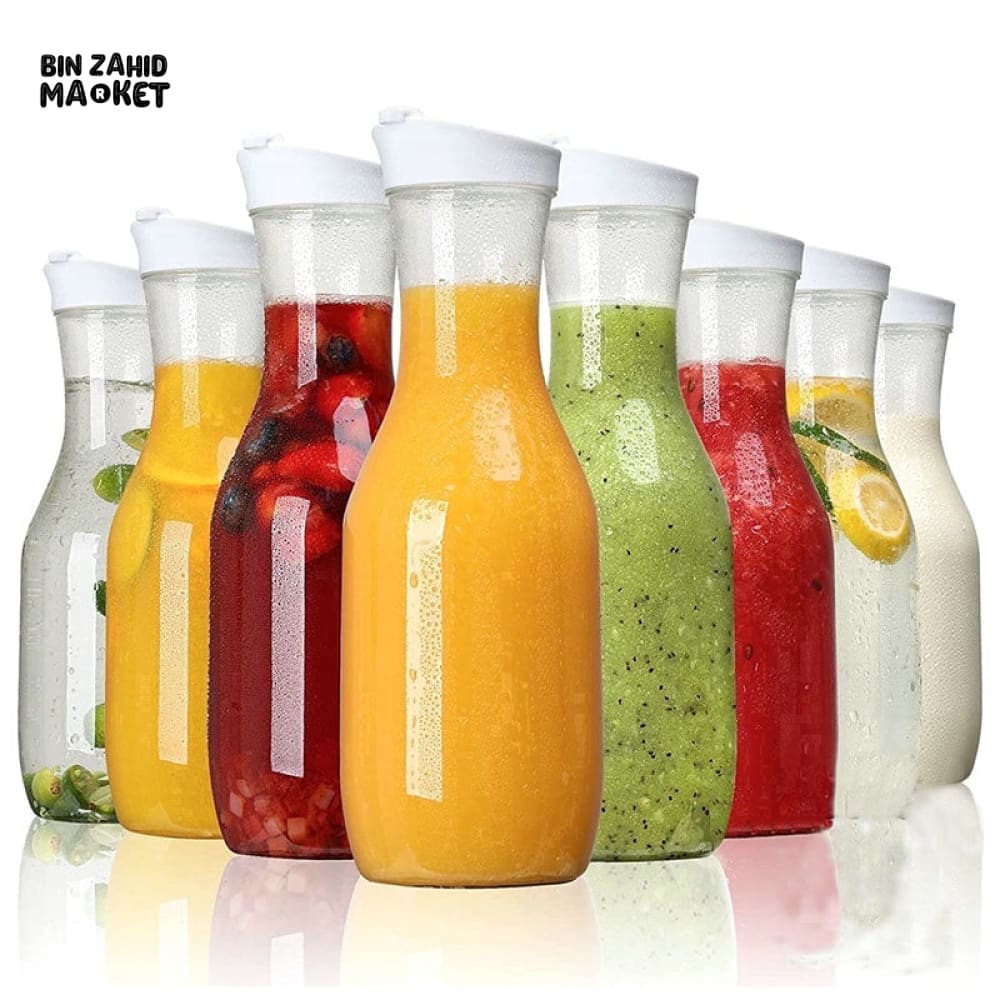 SQUARE PLASTIC JUICE & MILK BOTTLE 1.1 LITRE – FLIP LID WATER CONTAINER - Image 2