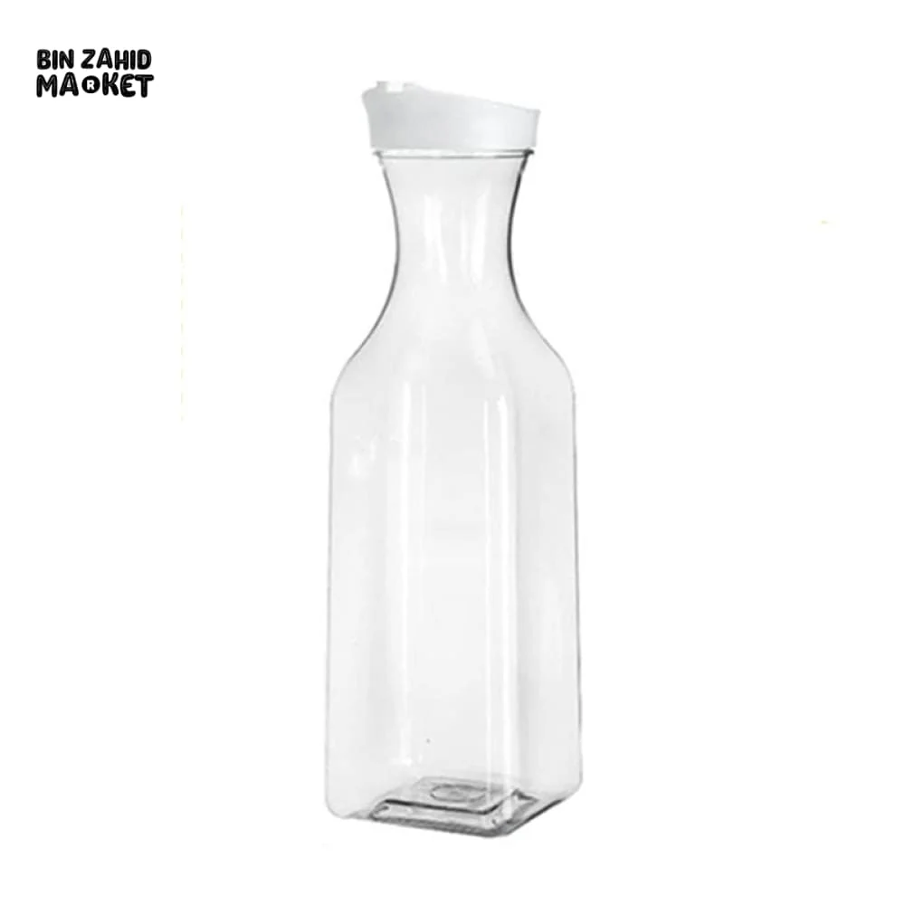 SQUARE PLASTIC JUICE & MILK BOTTLE 1.1 LITRE – FLIP LID WATER CONTAINER - Image 9