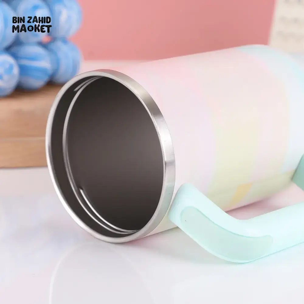 STAINLESS STEEL 304 40 0Z THERMOS CUP WITH HANDLE SECOND GENERATION PAINTED CAR CUP PORTABLE ICE CUP FOR OUTDOOR USE - CAMOUFLAGE POWDER - Image 6