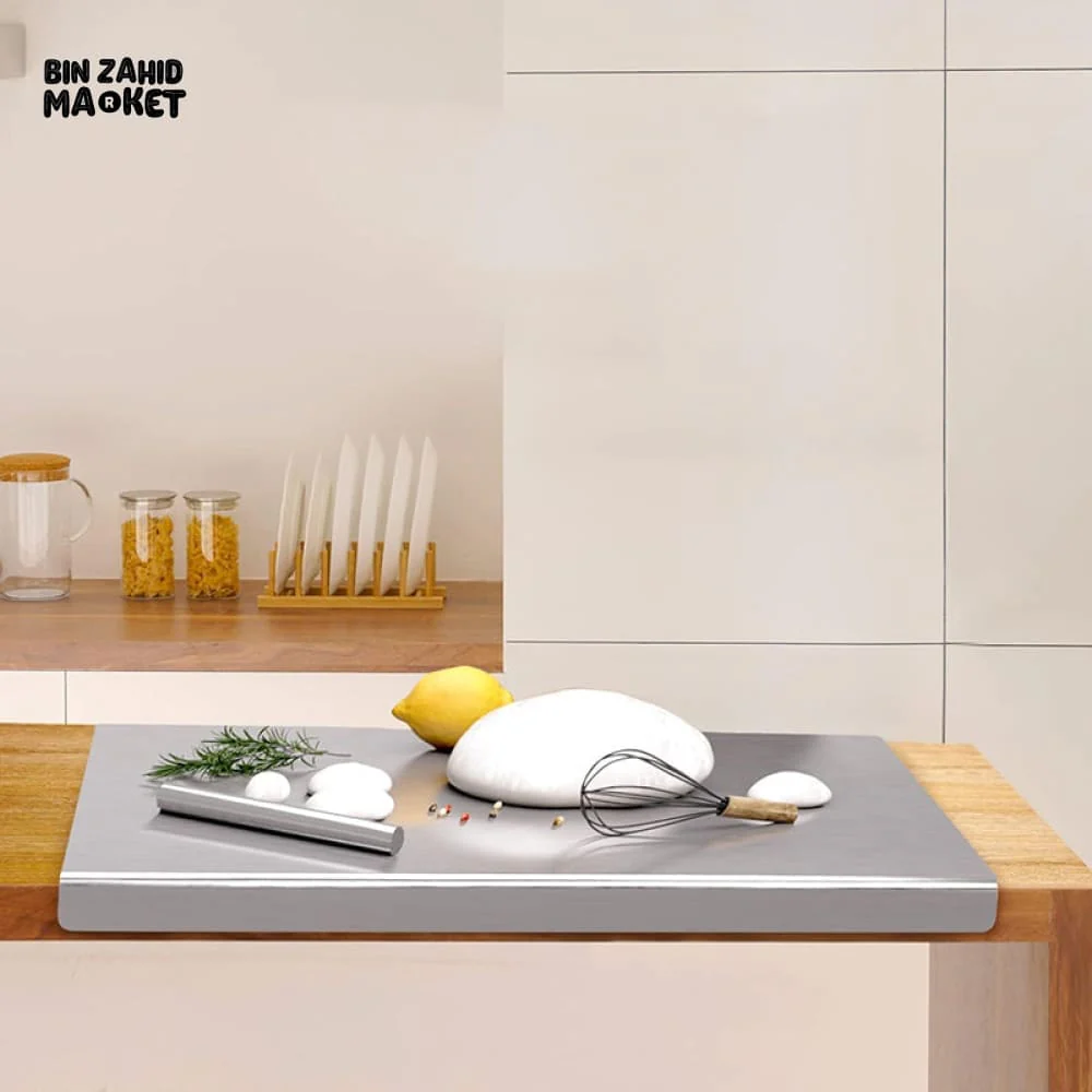 STAINLESS STEEL CHOPPING BOARD DOUBLE PANEL KITCHENWARE - 40CMX50CM - Image 2