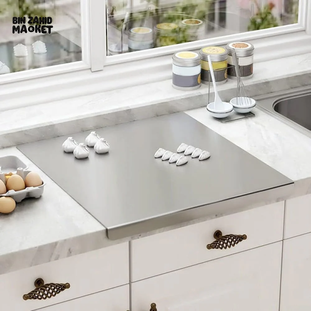 STAINLESS STEEL CHOPPING BOARD DOUBLE PANEL KITCHENWARE - 40CMX50CM - Image 3