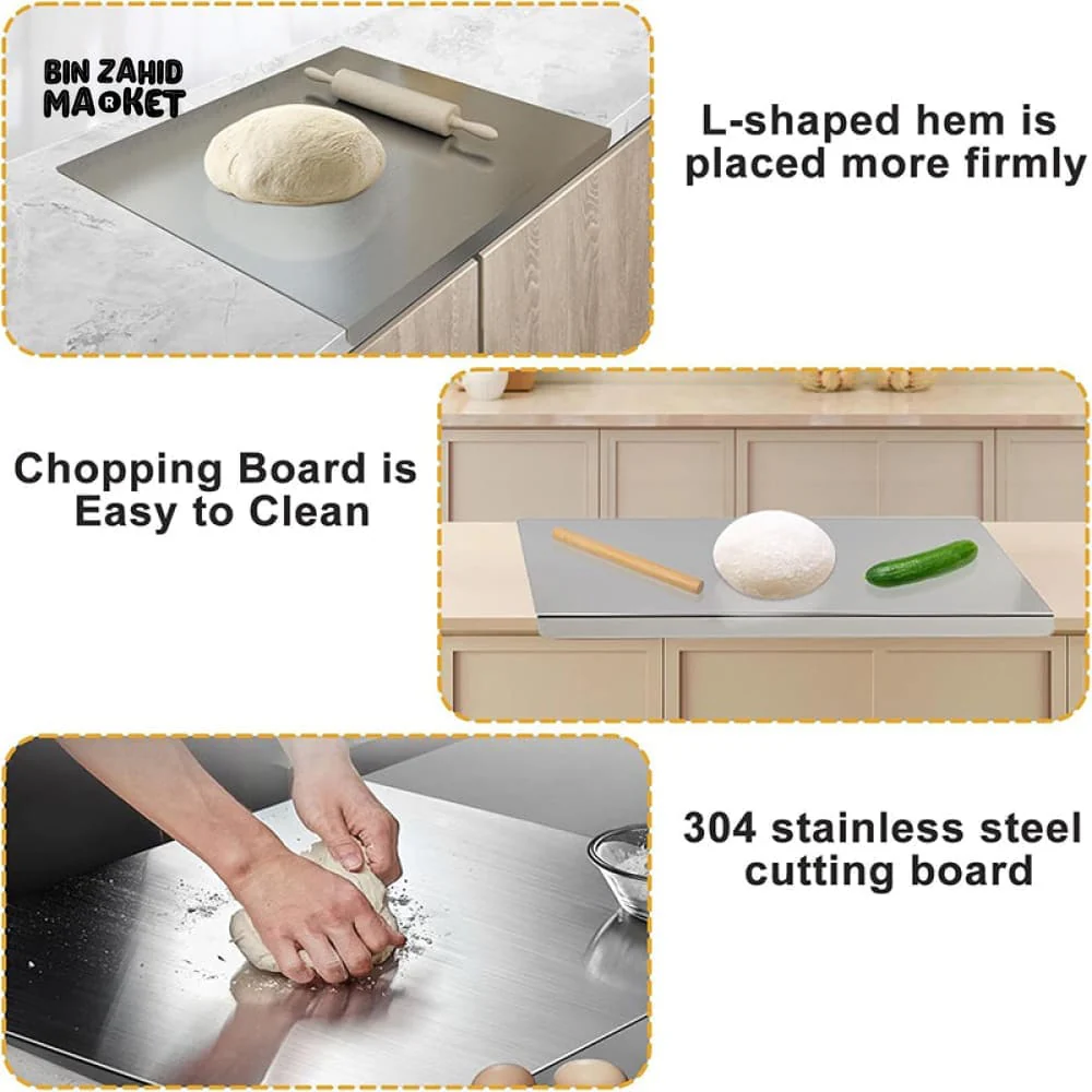 STAINLESS STEEL CHOPPING BOARD DOUBLE PANEL KITCHENWARE - 40CMX50CM - Image 8