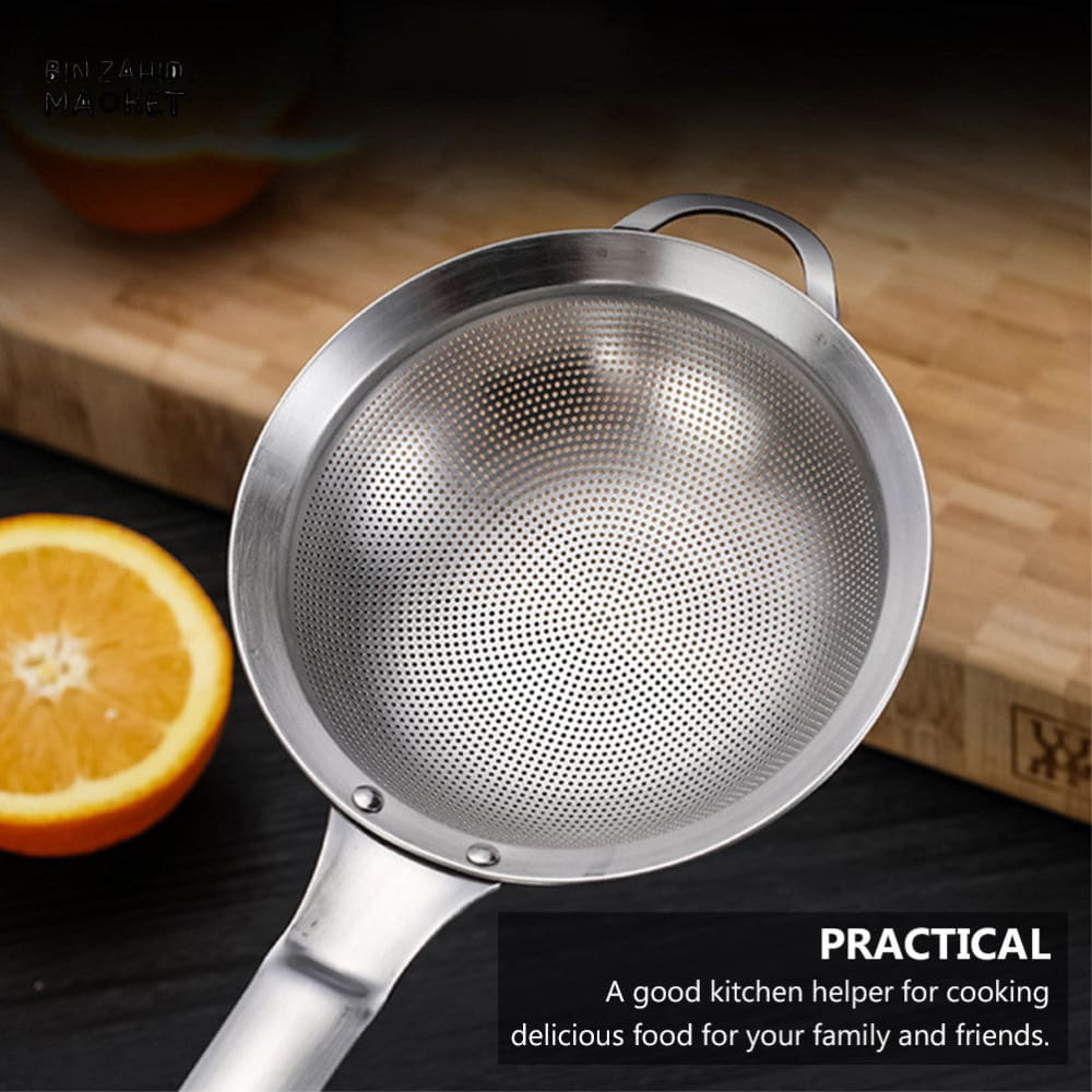 STAINLESS STEEL FINE MESH SIEVE SPOON – KITCHEN OIL & SOUP STRAINER - Image 4