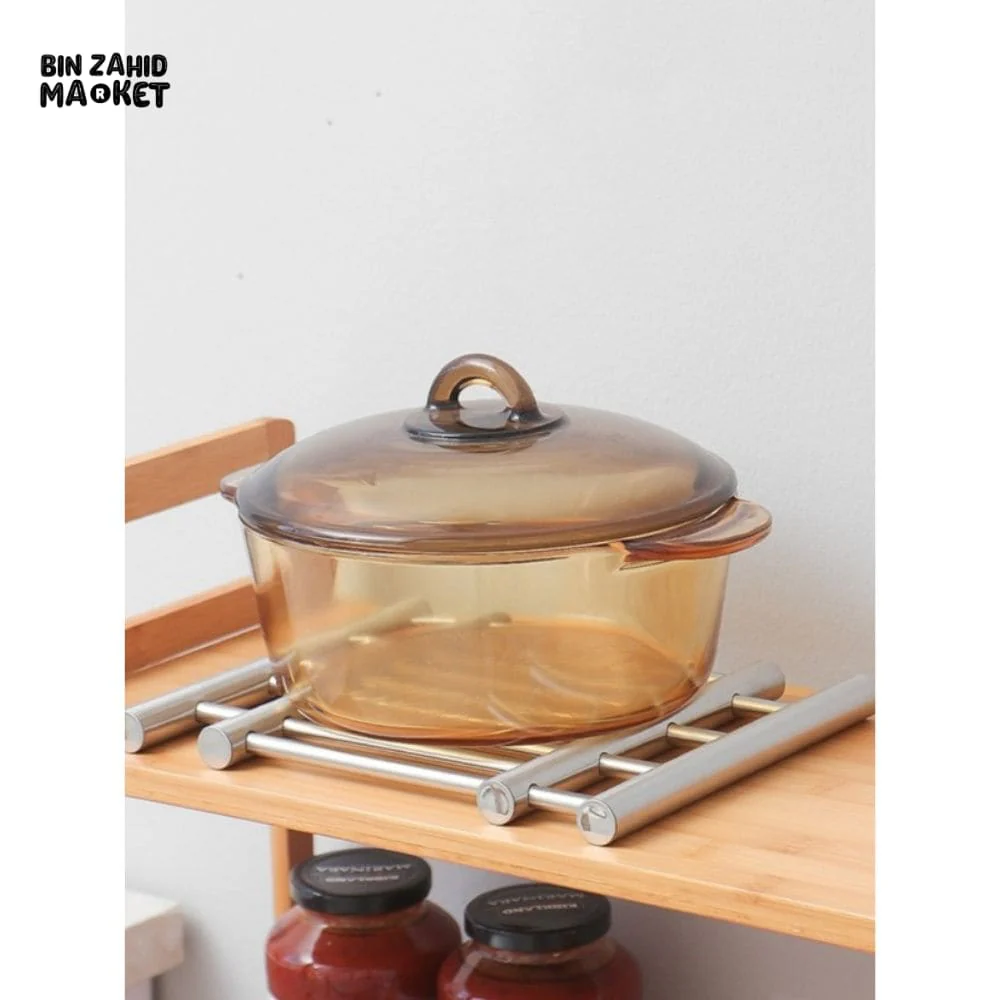STAINLESS STEEL FOLDABLE HOT POT STAND – HEAT RESISTANT KITCHEN UTENSIL RACK FOR COOKWARE - Image 2